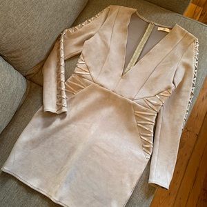 faux suede bodycon dress